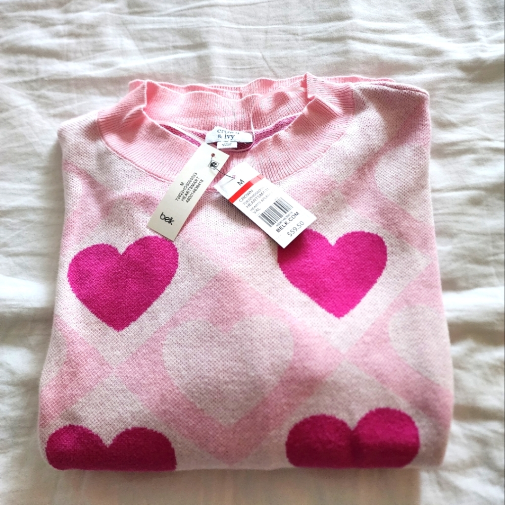 Pretty In Pink Hearts Sweater.